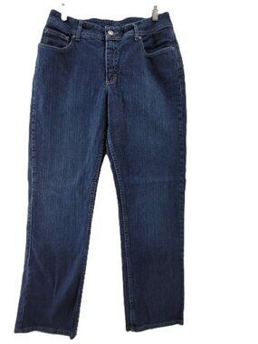 Riders by Lee Jeans Women's 14 Blue Stretch Heavy Denim Dark Wash Straight